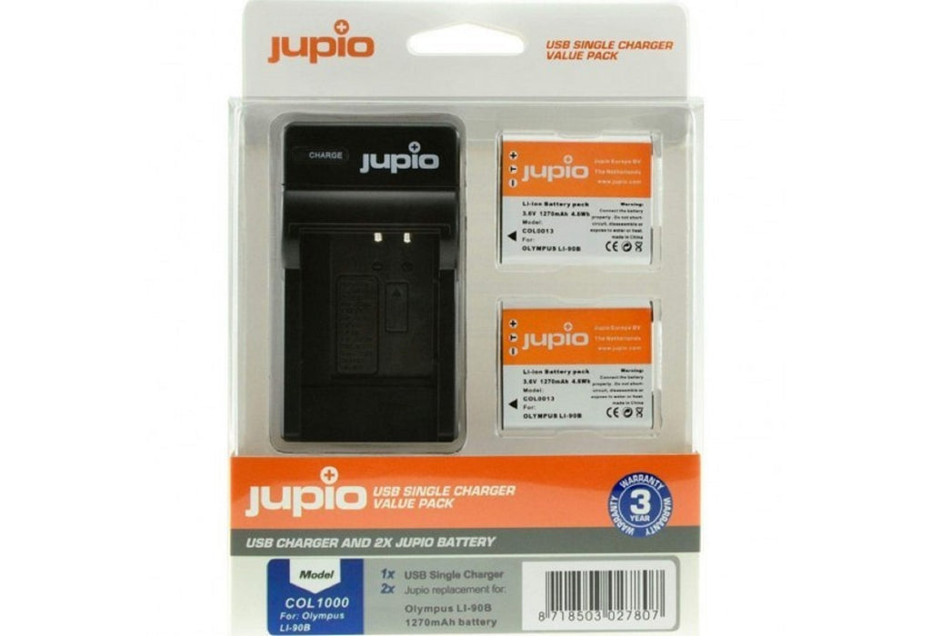Jupio Olympus Li-92 Twin Battery  plus Charger Kit