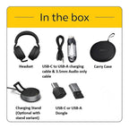 Jabra Evolve2 85 UC USB-C Stereo Bluetooth Headset with Stand