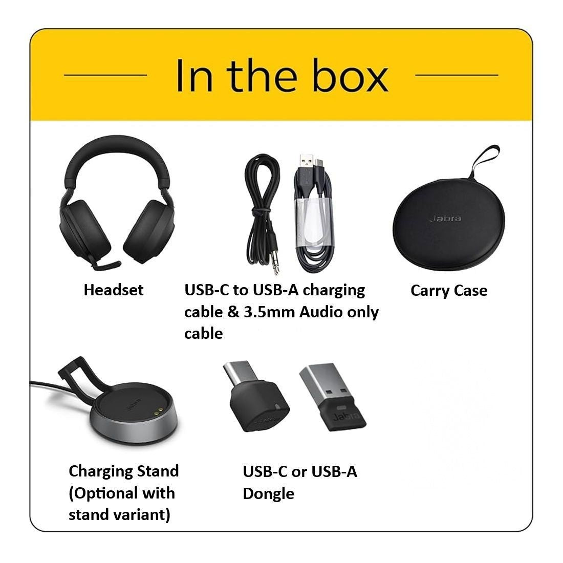 Jabra Evolve2 85 UC USB-C Stereo Bluetooth Headset with Stand