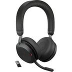 Jabra Evolve2 75 MS USB-C Stereo Bluetooth Headset with Charging Stand