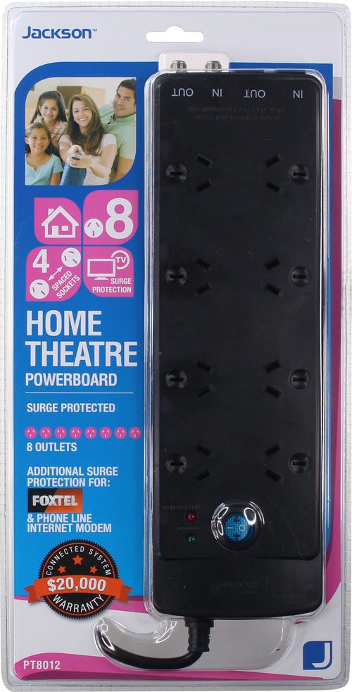 Jackson Home & Office 8 Outlet Surge Protect Powerboard