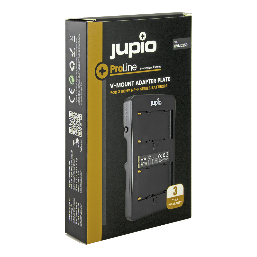 Jupio ProLine V-Mount Adapter Plate for 2x NP-F Batteries