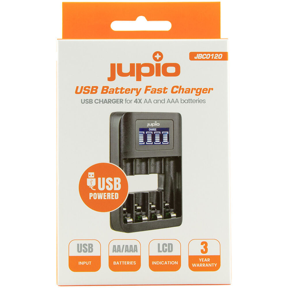 Jupio 4 Slot AA & AAA USB Fast Charger (EOL)