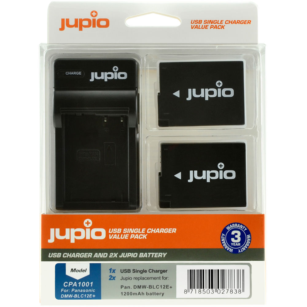 Jupio Panasonic DMW-BLC12E Twin Battery plus Charger Kit Suits G85