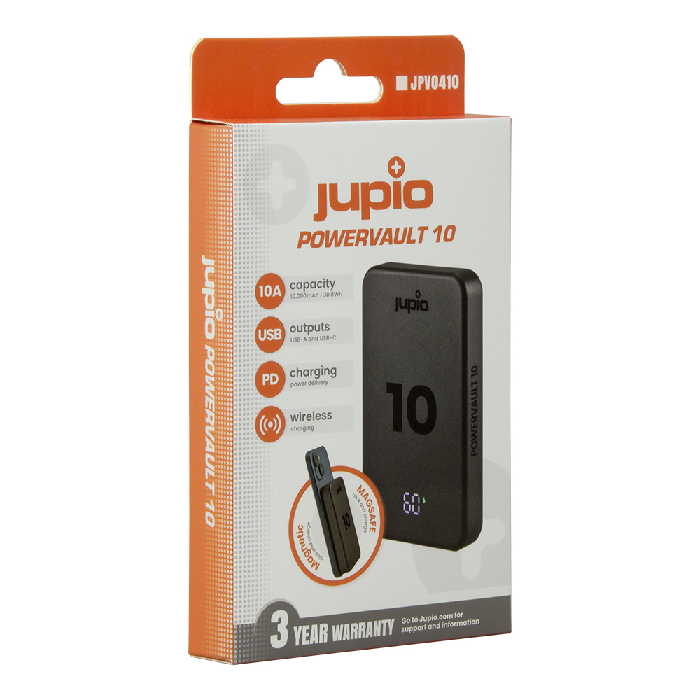 Jupio PowerVault 10 Wireless Magnetic Powerbank with LED