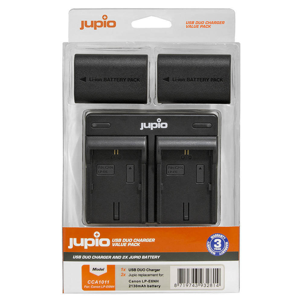 Jupio Value Pack: 2x Battery LP-E6NH 2130mAh plus USB Dual Charger