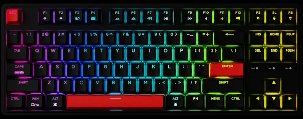 Keychron C3 Pro 80% Red Wired Mechanical Keyboard (Brown Switch)