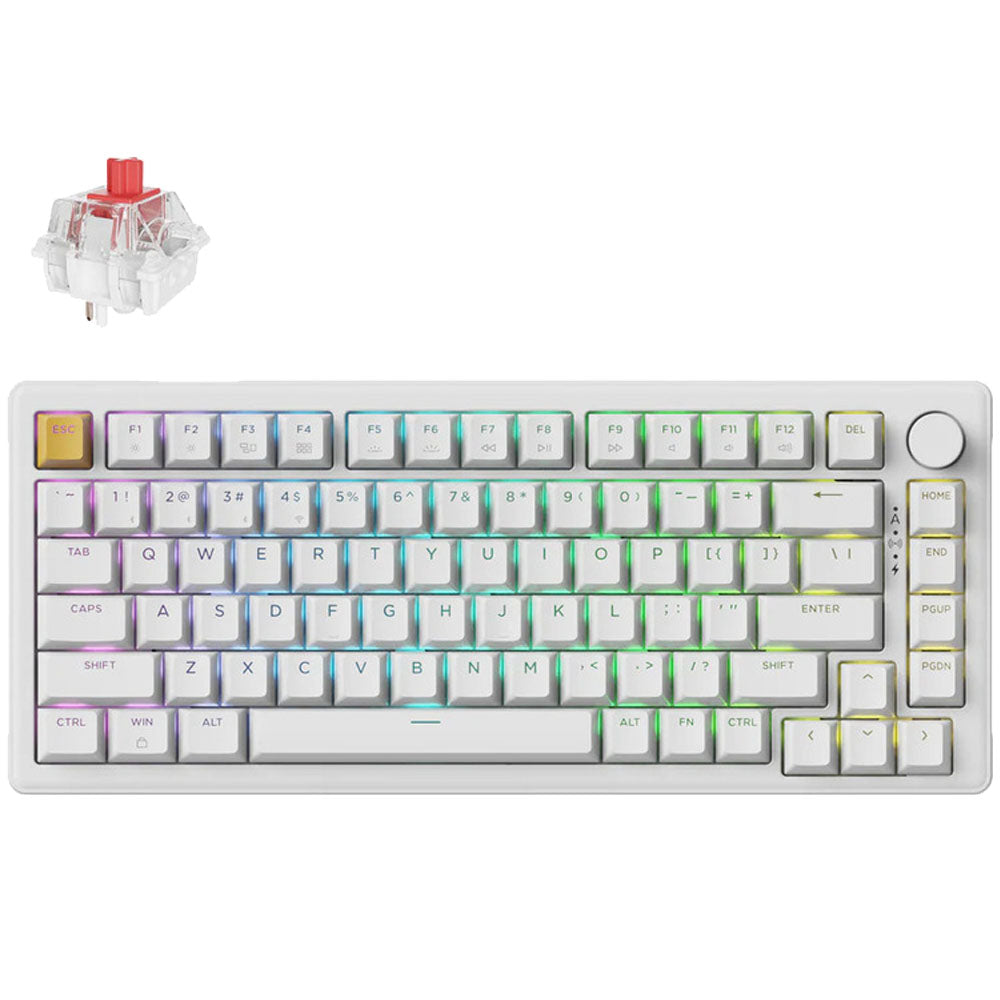 Keychron J2 QMK Wireless RGB Mechanical Keyboard (White) (Super Red Switch)