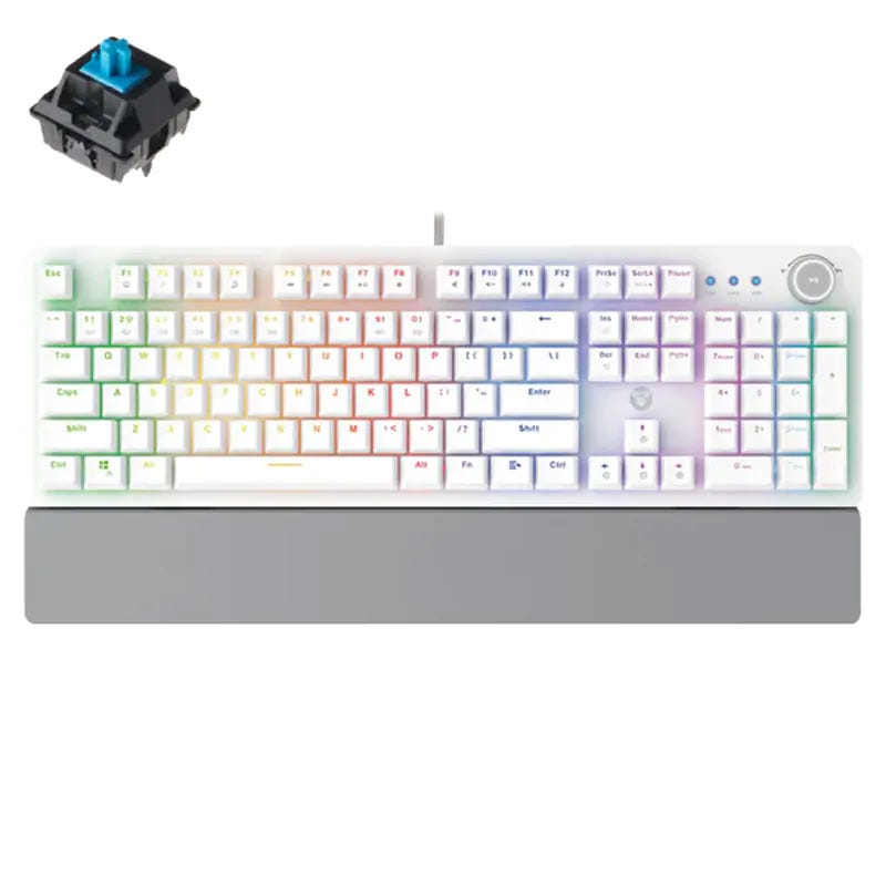 Fantech MK853 MAXPOWER RGB Gaming Mechanical Keyboard (White) (Outemu Blue Switch)