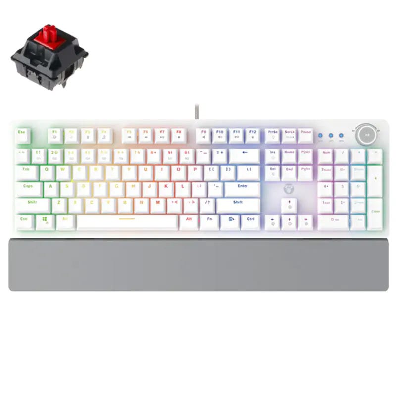 Fantech MK853 MAXPOWER RGB Gaming Mechanical Keyboard (White) (Outemu Red Switch)