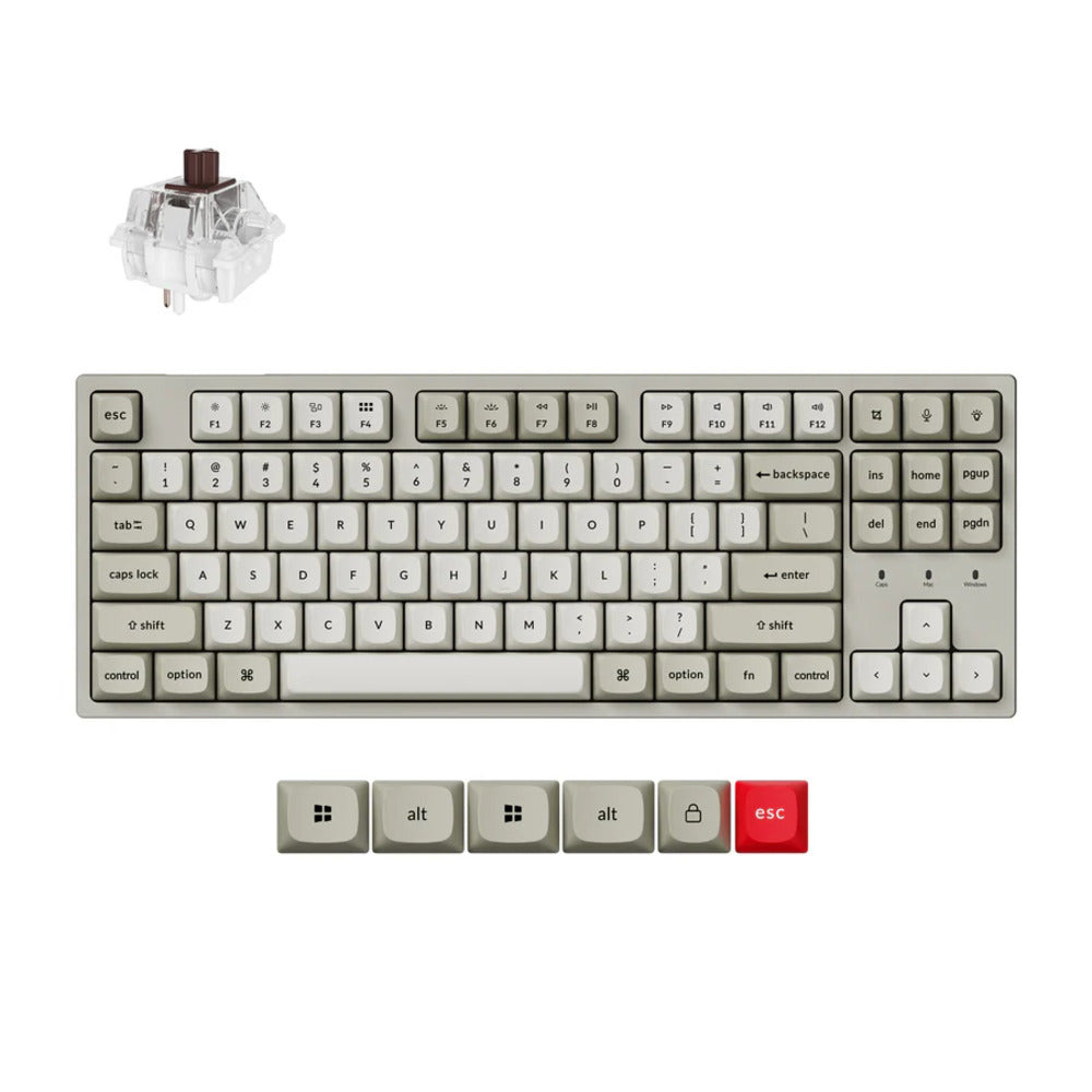 Keychron C1 Pro TKL Wired Mechanical Keyboard (Keychron Super Brown) 