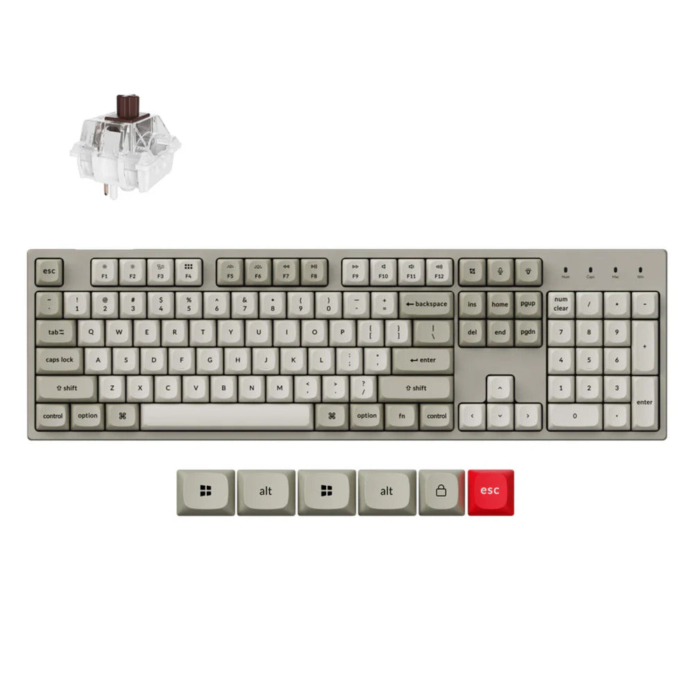 Keychron C2 Pro Full Size Wired Mechanical Keyboard (Keychron Super Brown)