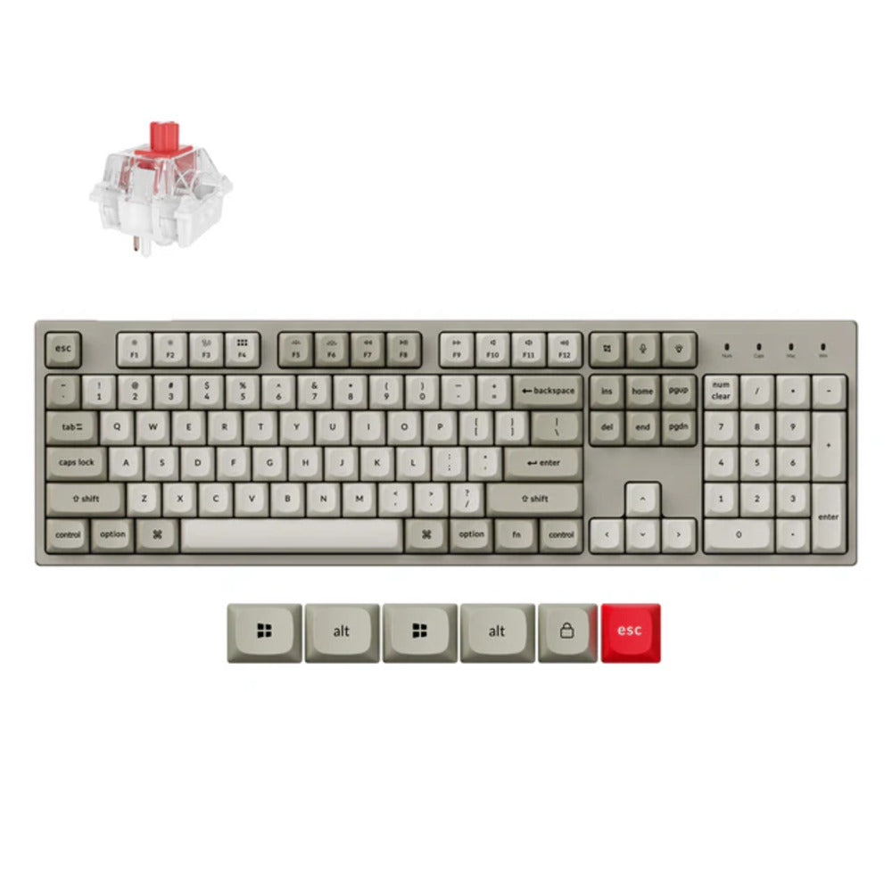 Keychron C2 Pro Hot Swappable Wired Custom Keyboard (Super Red Switch)