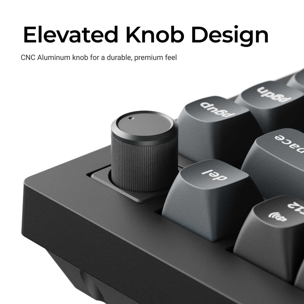 Keychron V1 Ultra 8K Wireless Mechanical Keyboard (Black) (Silk POM Switch - Red)