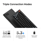 Keychron V1 Ultra 8K Wireless Mechanical Keyboard (Black) (Silk POM Switch - Red)