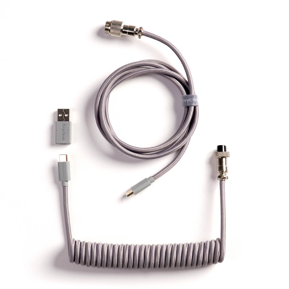 Keychron 8K Coiled Aviator Cable (Grey)