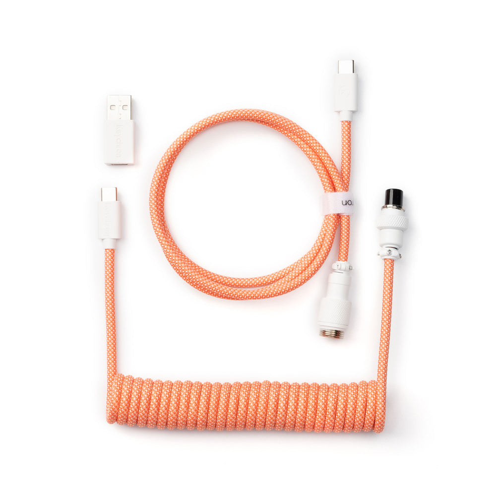 Keychron 8K Coiled Aviator Cable (Pink Orange)