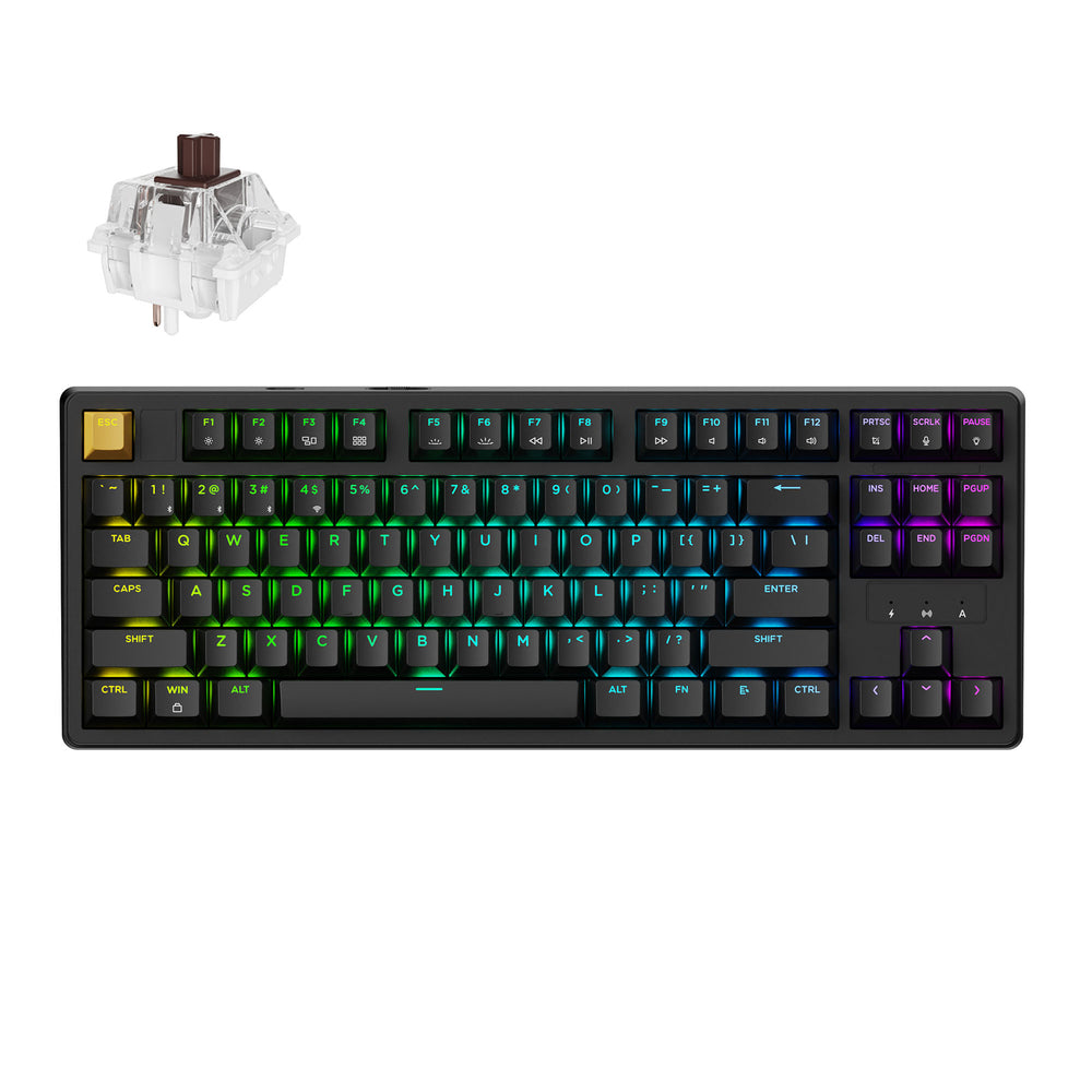 Keychron J4 QMK Wireless Hot-Swappable RGB Backlight Keyboard (Black)(Brown Switch)