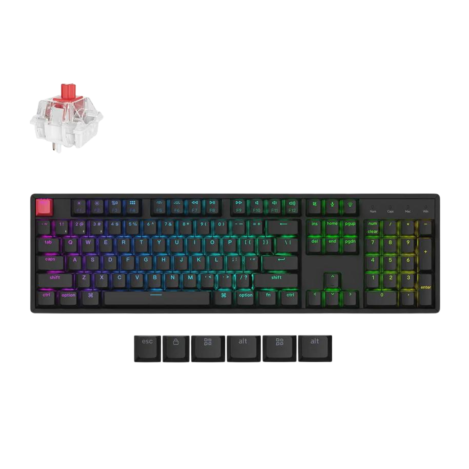 Keychron K10v2 Hot Swappable RGB Wireless Mechanical Keyboard (Red Switch)