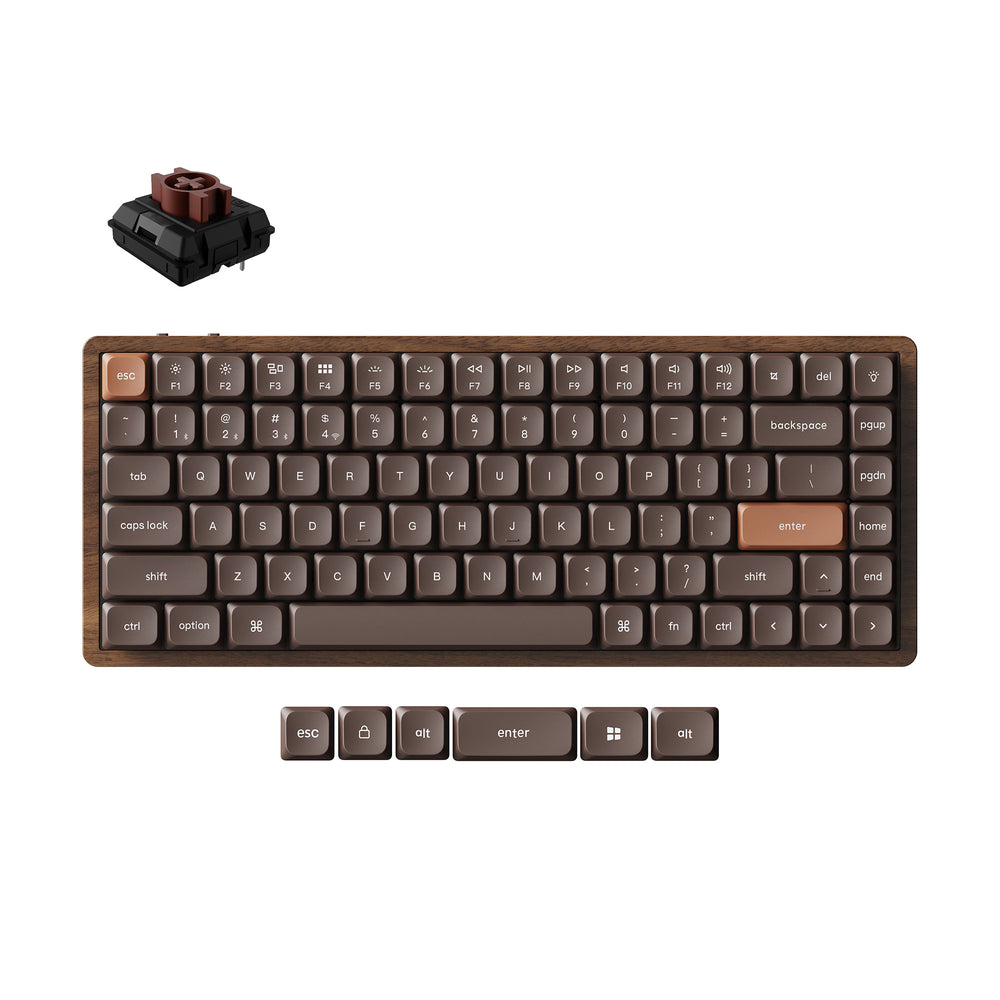Keychron K3 Max QMK Wireless Mechanical Keyboard (All Wood) (Milk POM Switch - Brown)