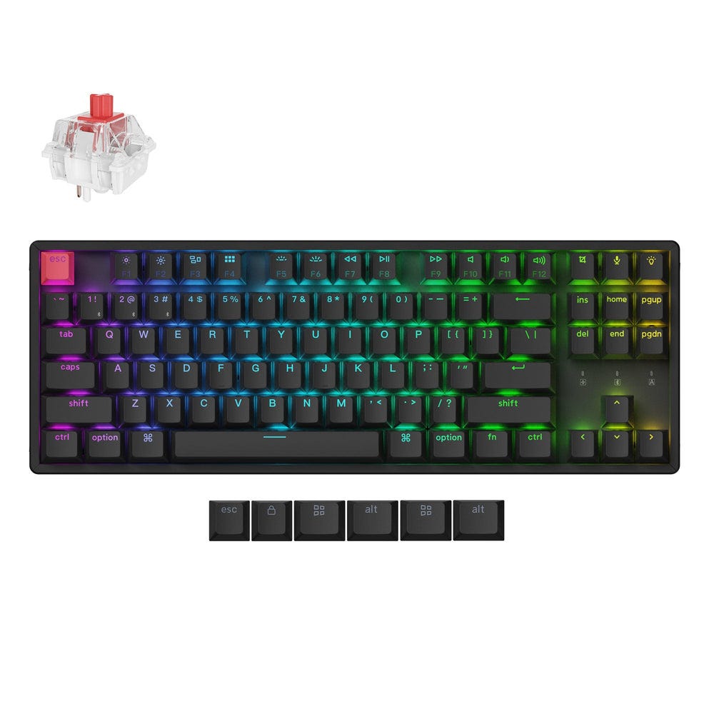 Keychron K8v2 Hot Swappable RGB Wireless Mechanical Keyboard (Red Switch)