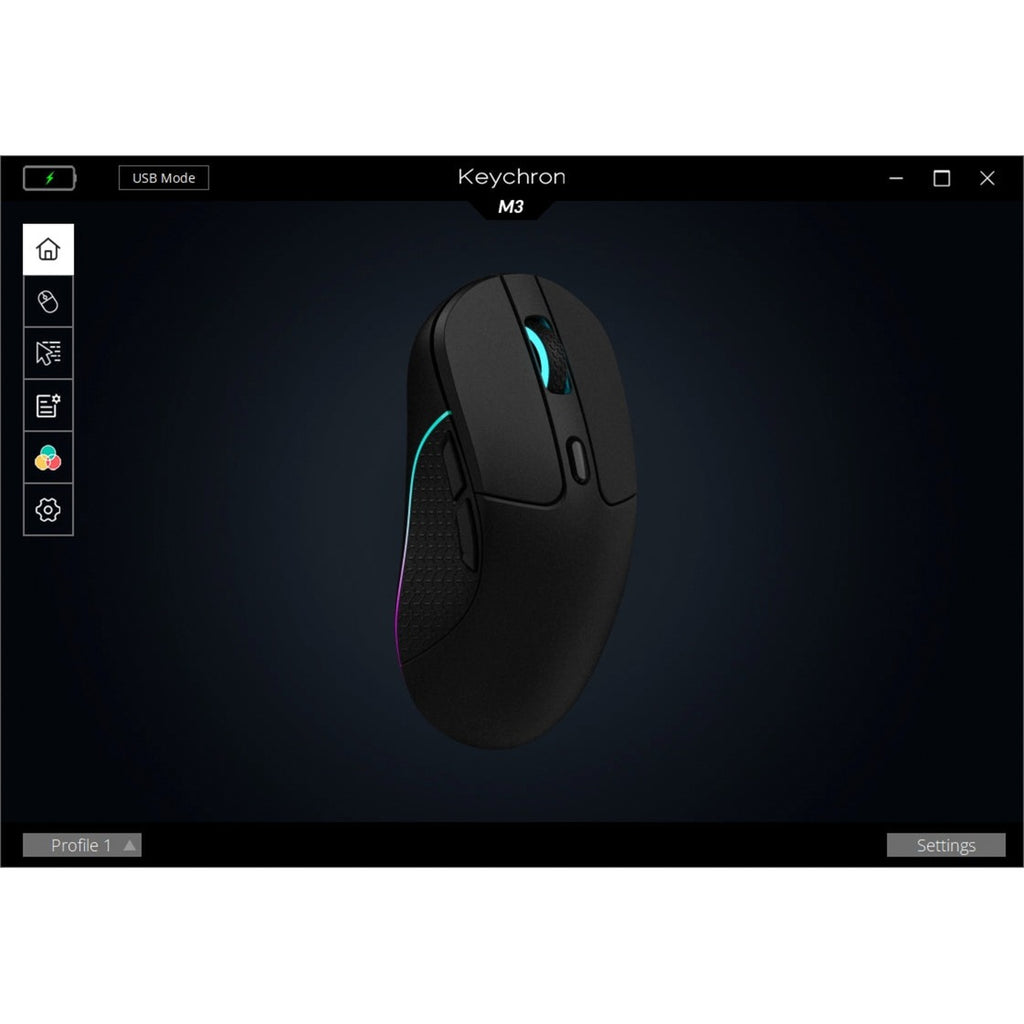 Keychron M3 Bluetooth Wireless Mouse with RGB Light (Black)