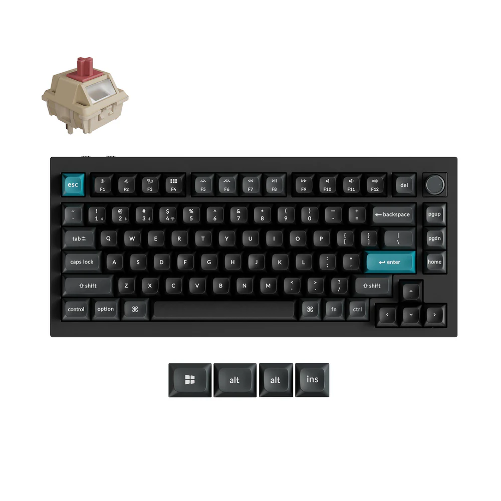 Keychron Q1 Ultra 8K Wireless Mechanical Keyboard (Black) (Silk POM Switch - Red)