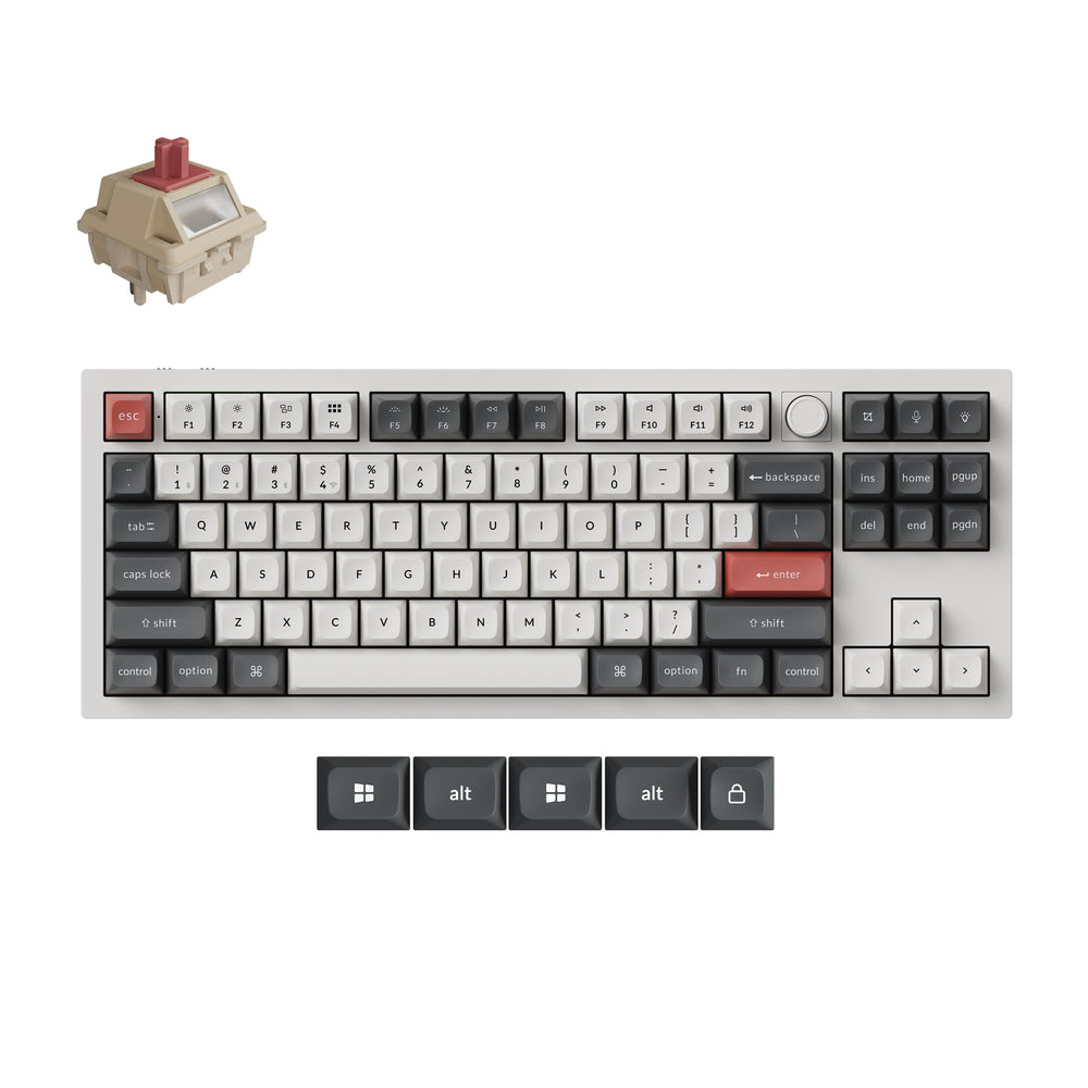 Keychron Q3 Ultra 8K Wireless Mechanical Keyboard (White) (Silk POM Switch - Red)