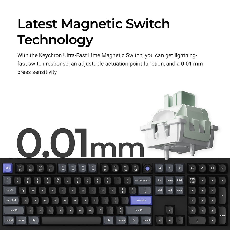 Keychron Q6 HE 8K Wired Magnetic Switch Keyboard (Black) (Fully Assembled Knob)