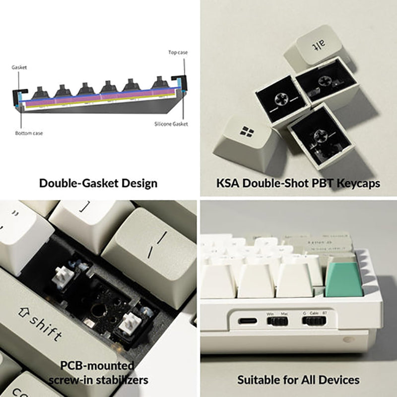 Keychron Q6 Max Hot-Swap Wireless Mechanical Keyboard (White) (Red Switch)
