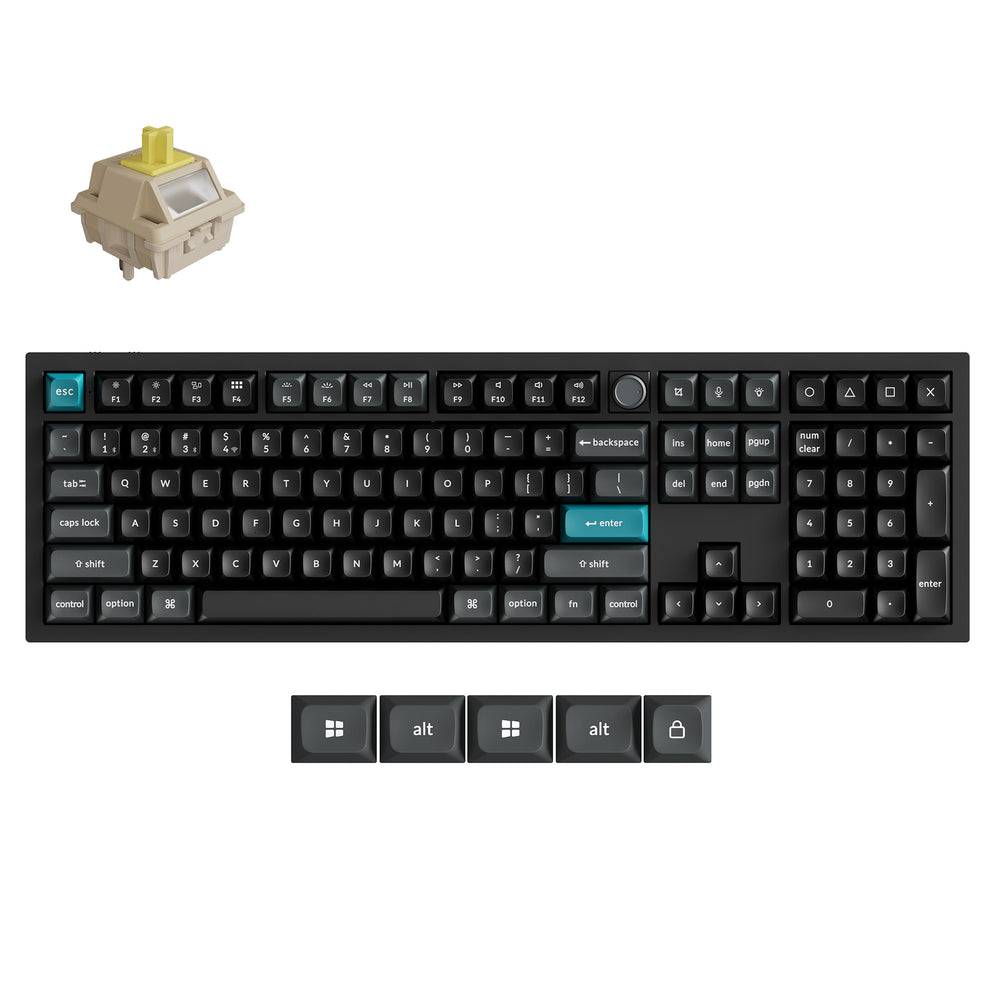 Keychron Q6 Ultra 8K Wireless Mechanical Keyboard (Black) (Silk POM Switch - Banana)