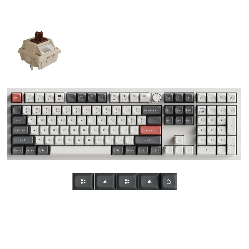 Keychron Q6 Ultra 8K Wireless Mechanical Keyboard (White) (Silk POM Switch - Brown)