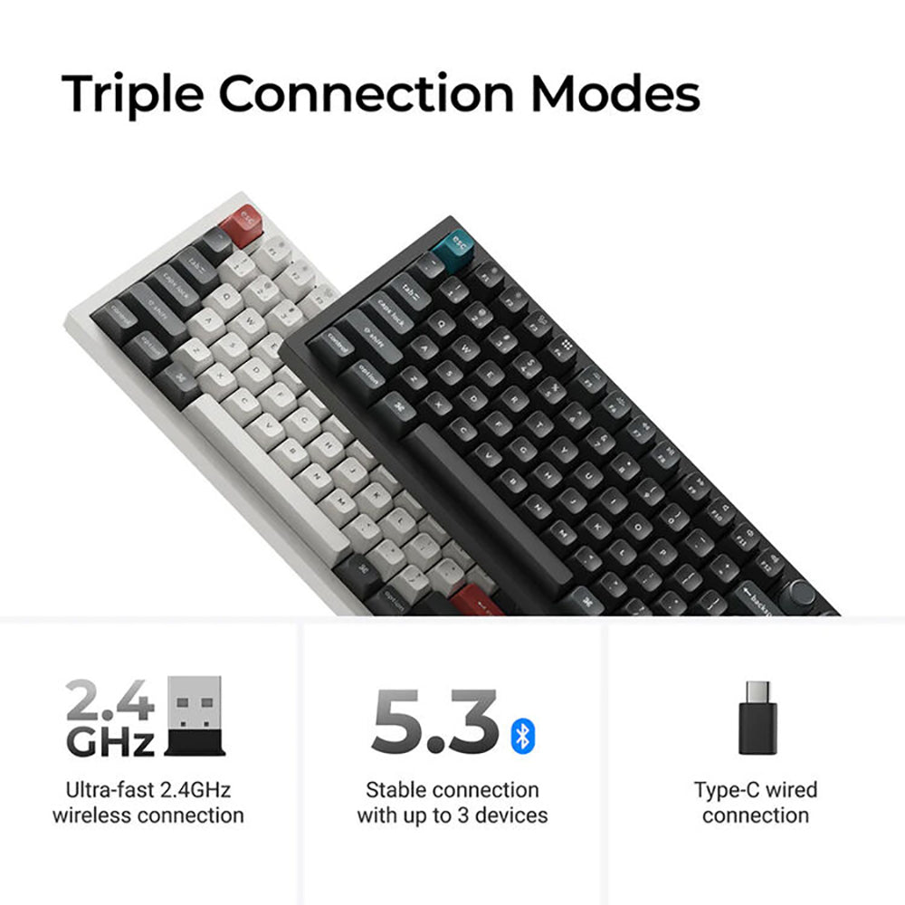 Keychron Q6 Ultra 8K Wireless Mechanical Keyboard (White) (Silk POM Switch - Red)