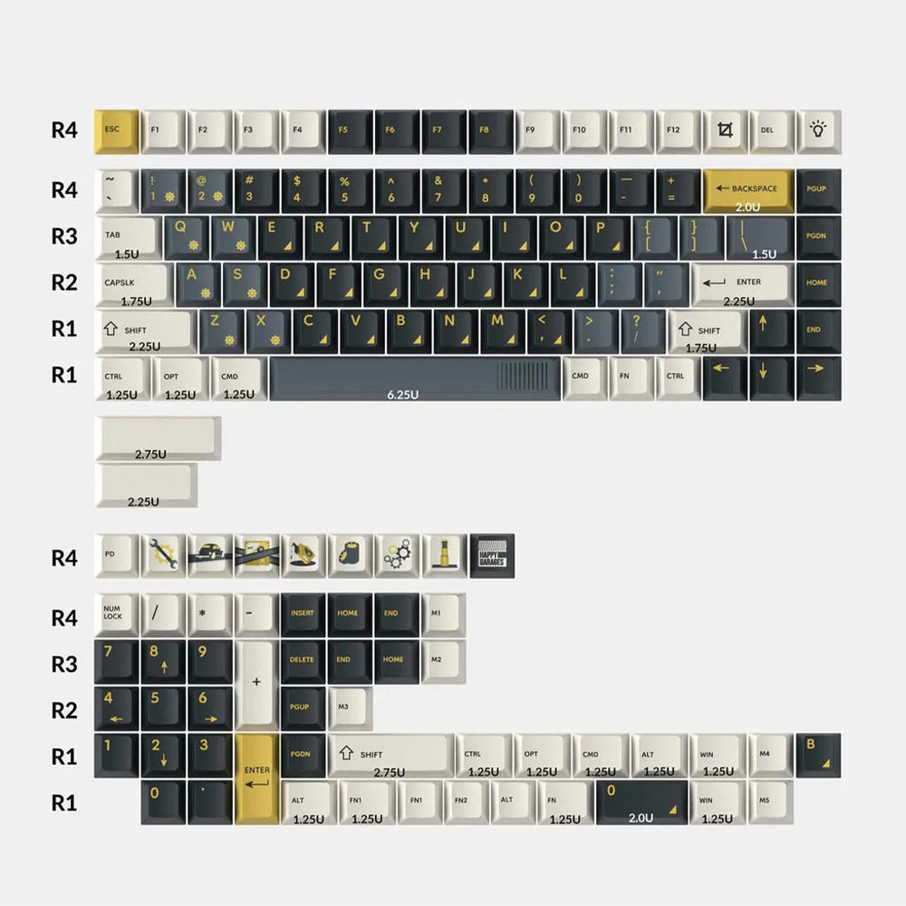 Keychron Cherry Profile Dye-Sub PBT Full Keycap Set (Retro Garage)