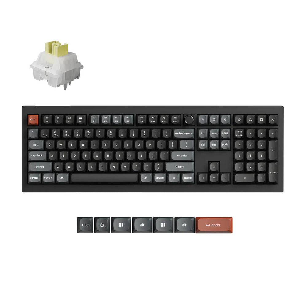 Keychron V6 Ultra 8K Wireless Silent Keyboard (Silk POM Switch - Silent Banana)