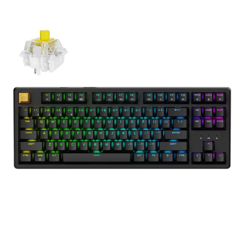 Keychron J4 QMK Wireless Keyboard (Black - RGB Backlight) (Banana Switch)