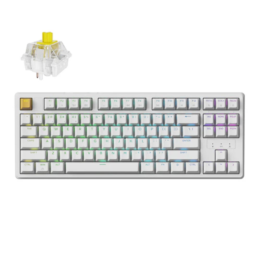 Keychron J4 QMK Wireless Keyboard (White - RGB Backlight) (Banana Switch)