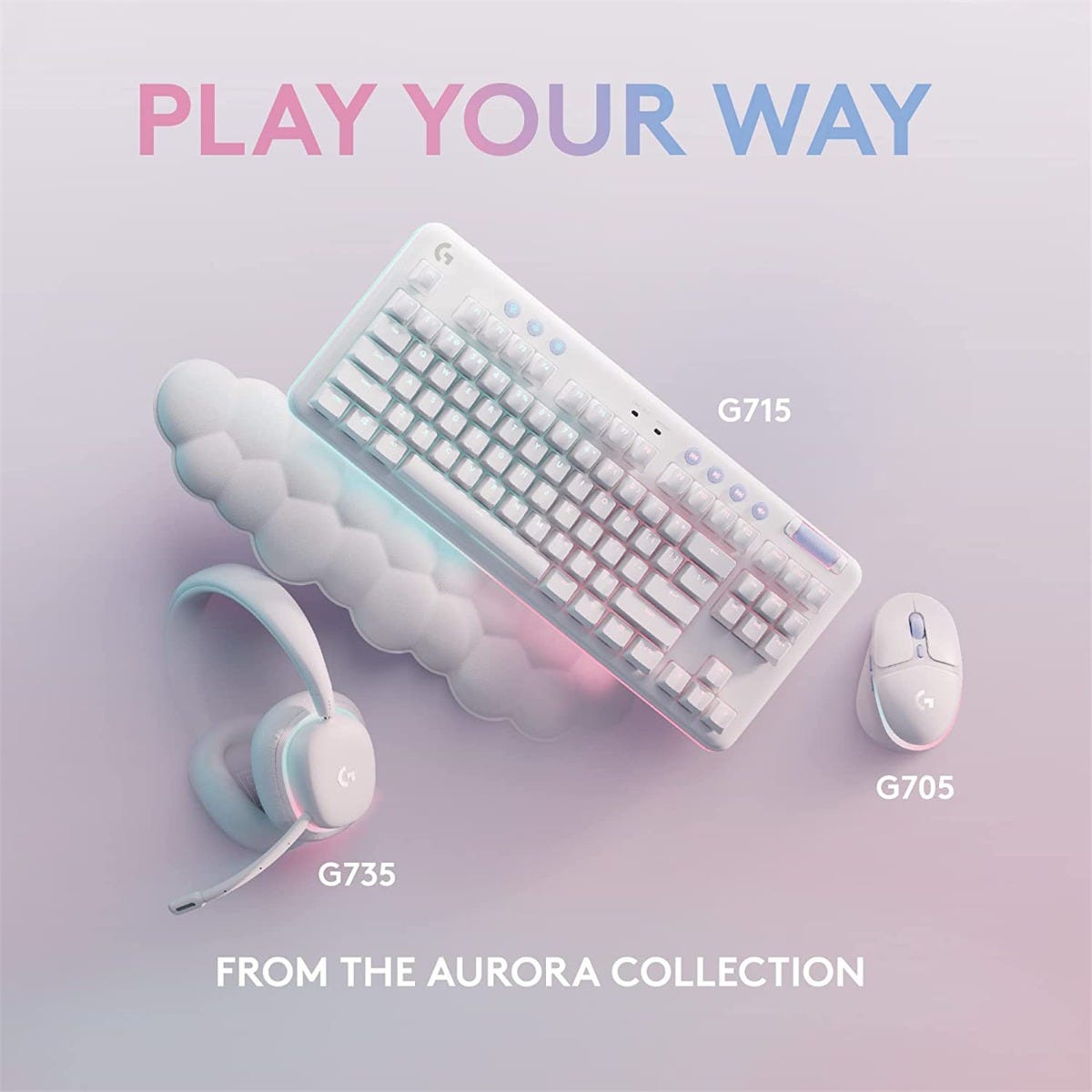 Logitech G715 RGB TKL Wireless Mechanical Gaming Keyboard (Aurora Collection)