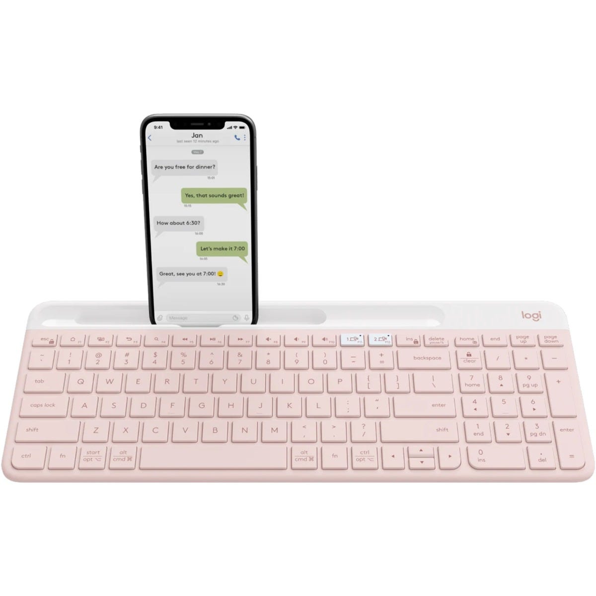 Logitech K580 Slim Multi-Device Wireless Keyboard (Rose)