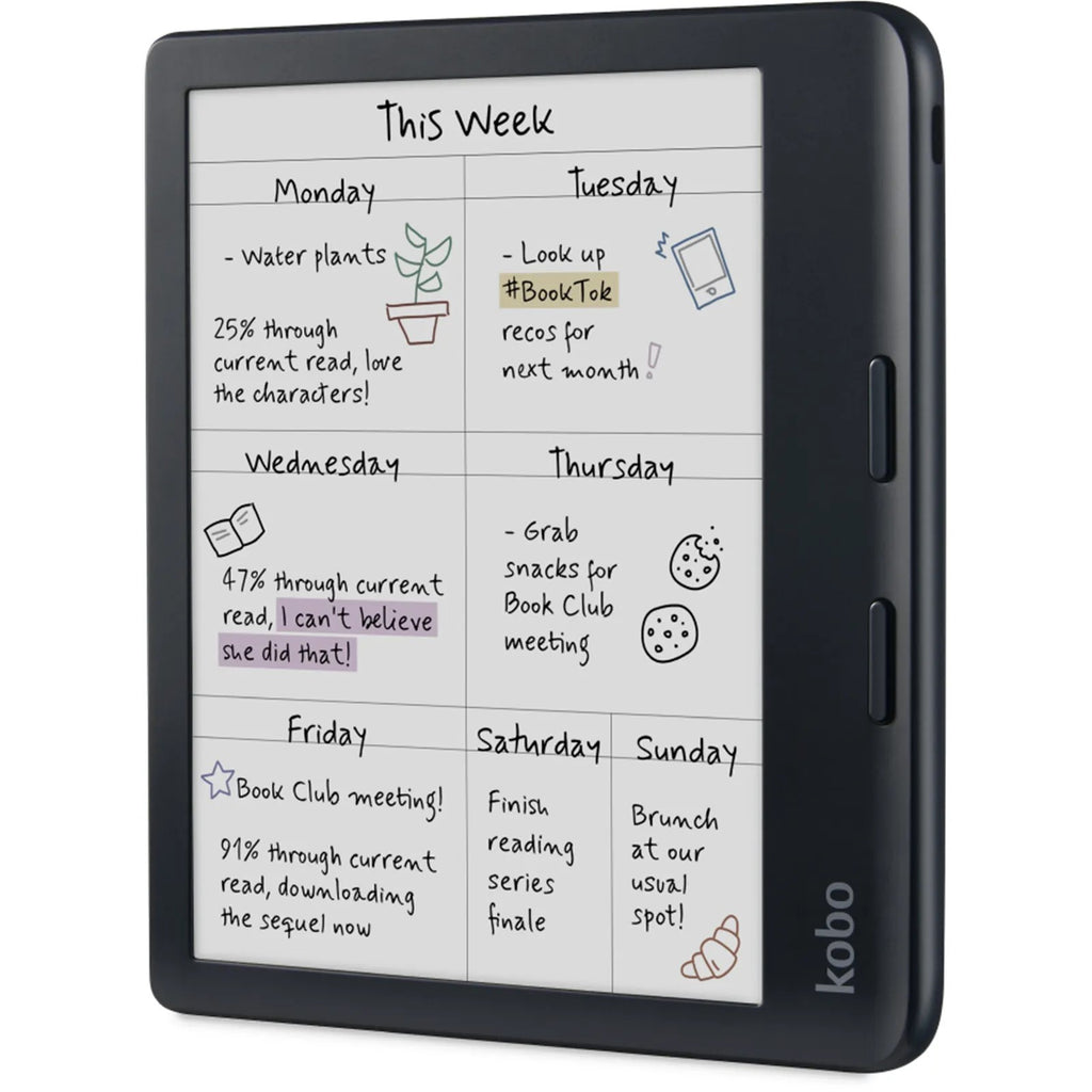 Kobo Libra Colour Black and Kobo Stylus 2 with Replacement Tips