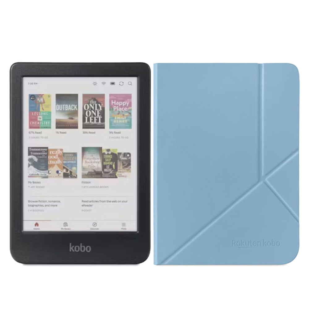 Kobo Clara Colour (Black) with SleepCover Case (Dusk Blue)