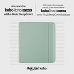 Kobo Libra Colour White with Basic SleepCover Case (Garden Green)