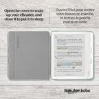 Kobo Libra Colour White with Basic SleepCover Case (Garden Green)
