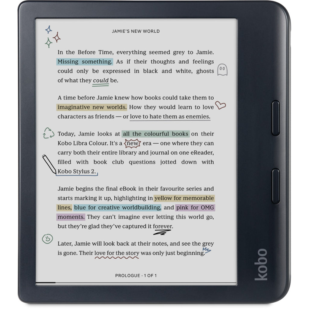 Kobo Libra Colour Black with Basic SleepCover Case (Garden Green)