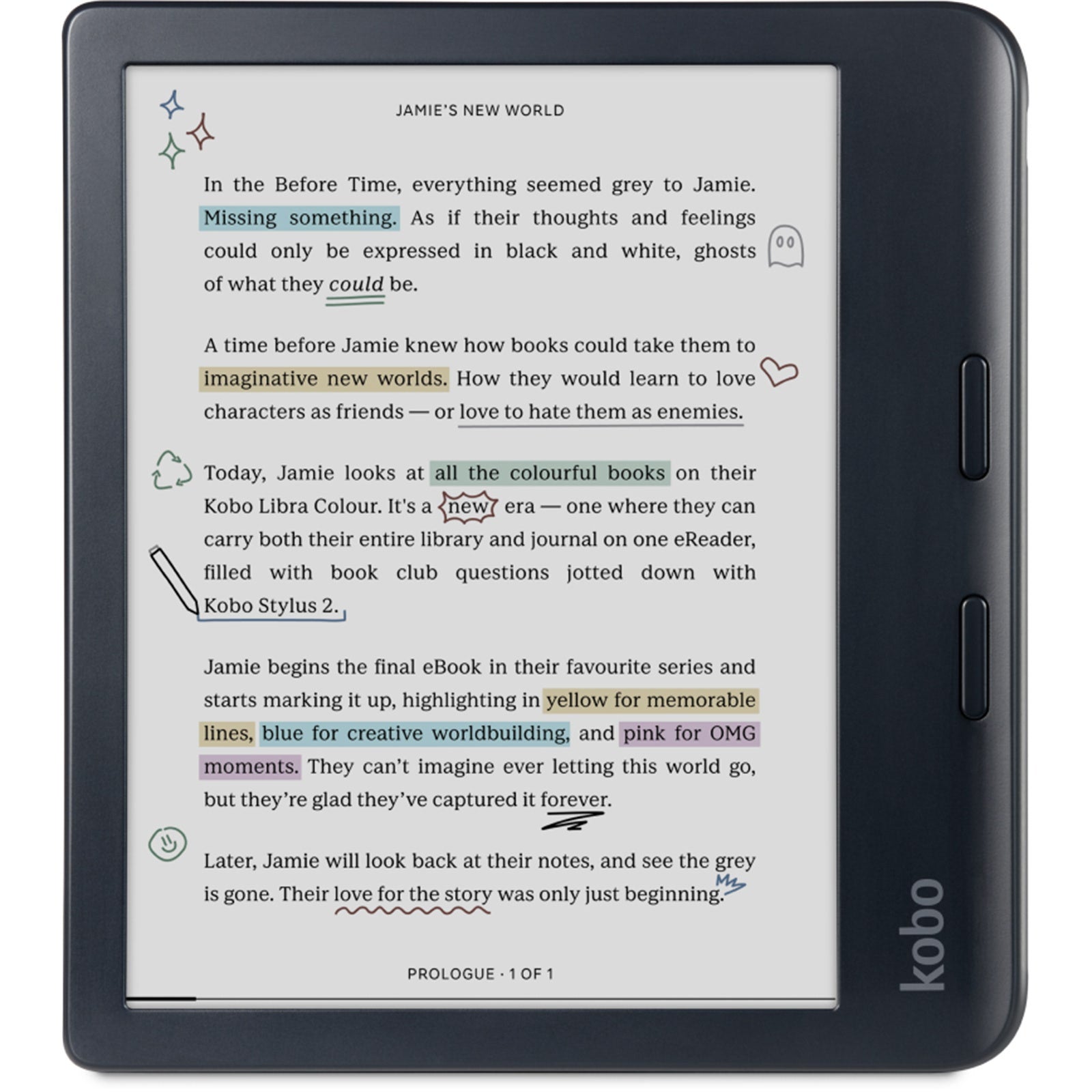Kobo Libra Colour Black with Basic SleepCover Case (Garden Green)