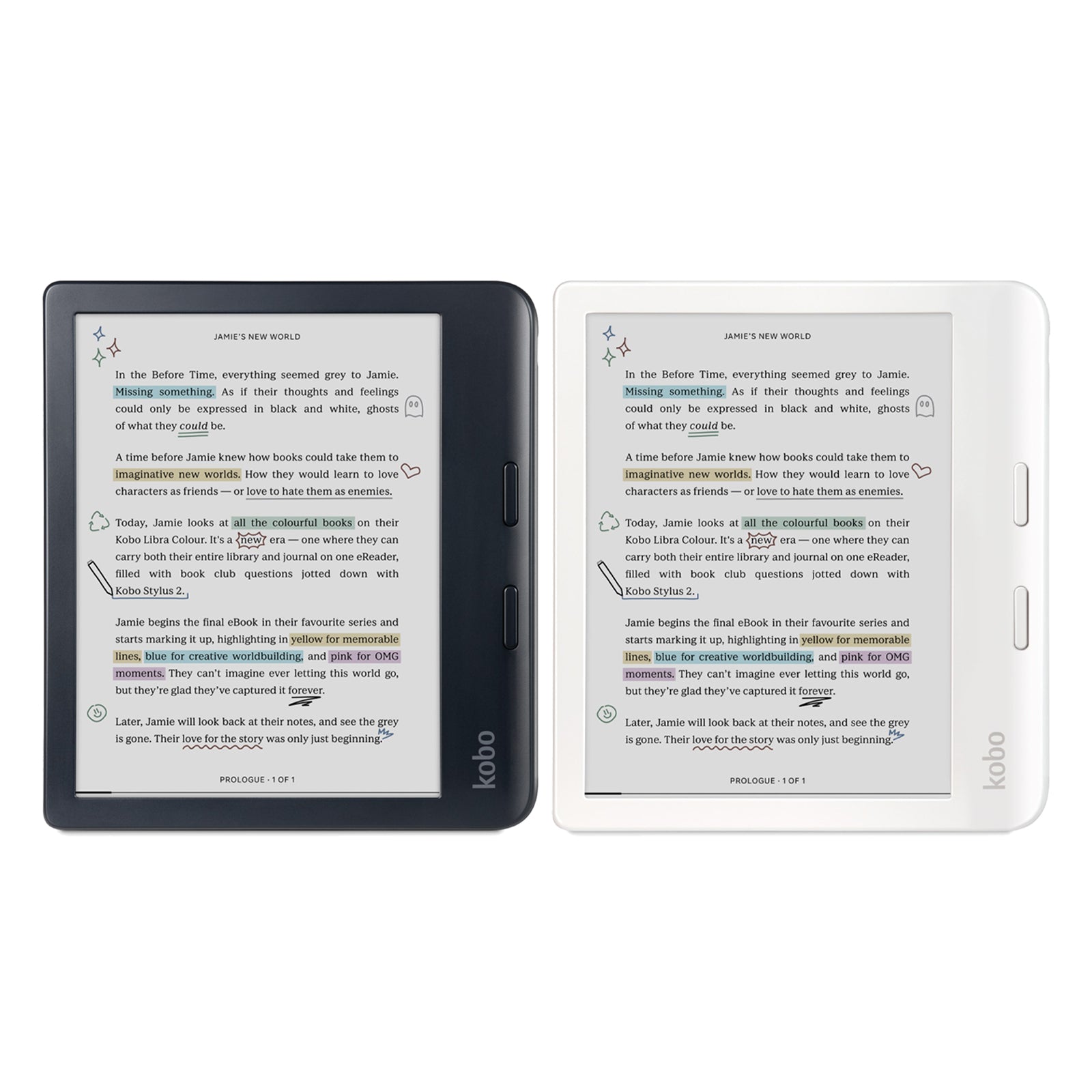 Kobo Libra Colour Twin Pack Black and White (2 E-Readers) 