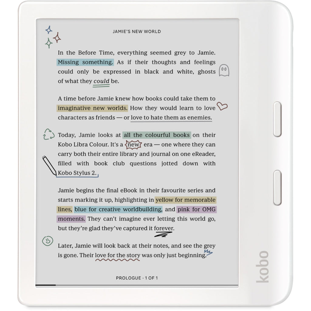 Kobo Libra Colour White with SleepCover Case (Black) 
