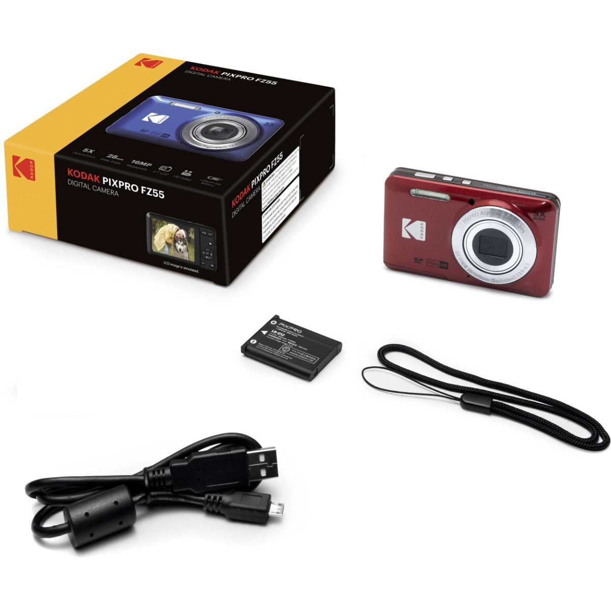 Kodak PIXPRO FZ55 Digital Camera (Red)