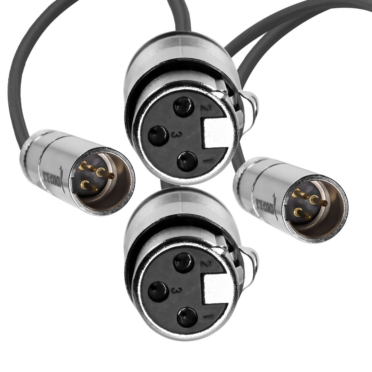 Kondor Blue Mini XLR Male to XLR Female 16 Audio Cable (2 Pack) for BMPCC & C70 - Black