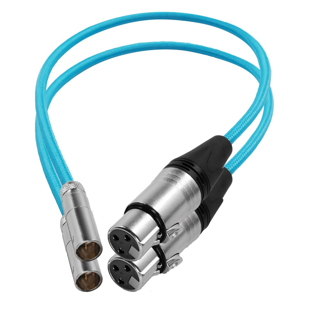 Kondor Blue Mini XLR Male to XLR Female 16 Audio Cable (2 Pack) for BMPCC & C70 - Blue